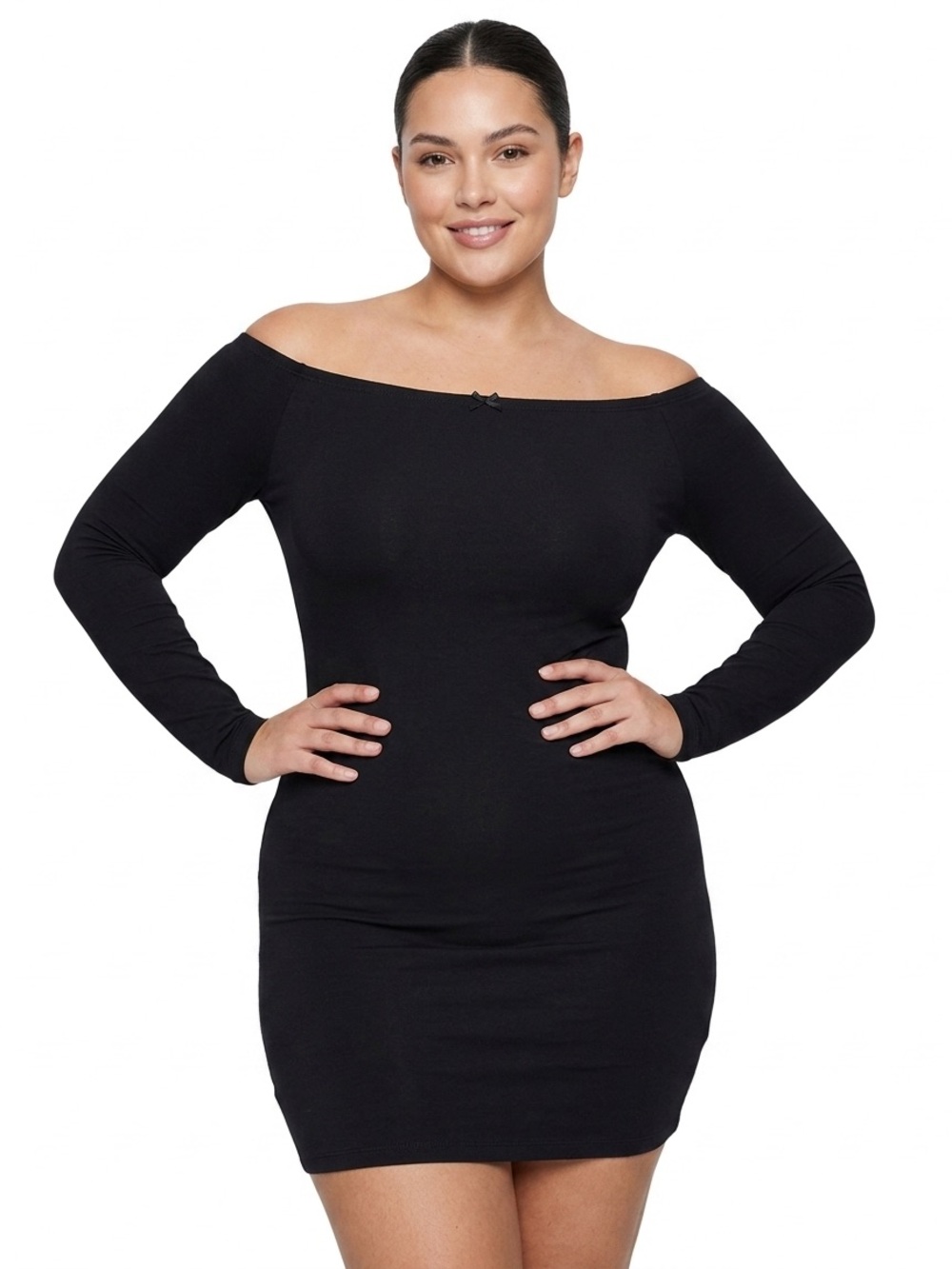 wild fable Black Off-Shoulder Bodycon Dress